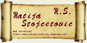 Matija Stojčetović vizit kartica